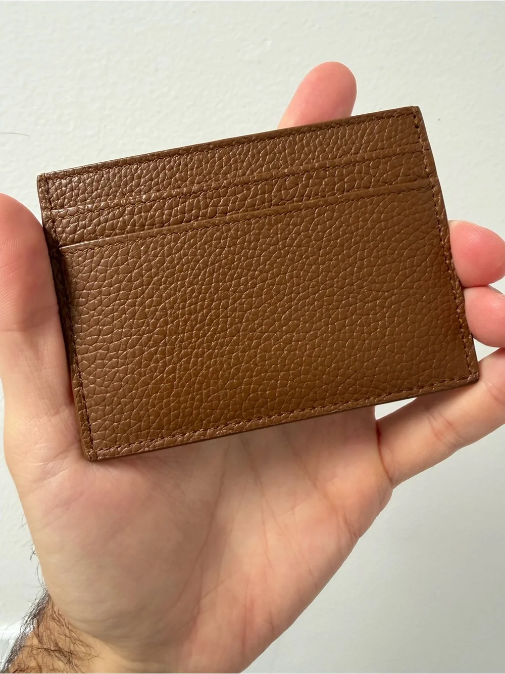 Saint Laurent Brown Leather Card Holder
